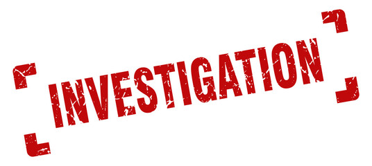 investigation stamp. square grunge sign isolated on white background