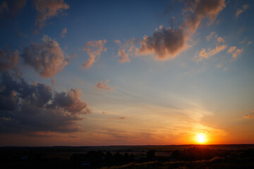 The morning sun and the orange sky
