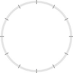 Clock face. Blank hour dial. Dots mark minutes and hours. Simple flat vector illustration.