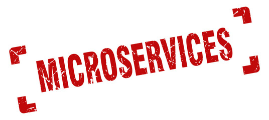 microservices stamp. square grunge sign isolated on white background
