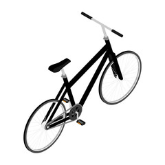 Black mountainbike bicycle isolated on white background