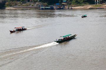 Ban Houei Sai 12/23/2013 ferry crossing of Mekong river from Thailand to Laos