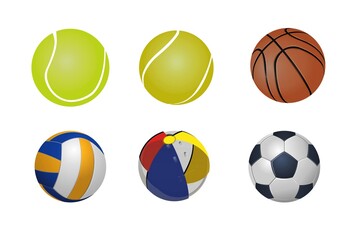 Obraz premium Set of balls isolated on white background