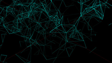 Background with connecting dots and lines. Big data visualization. 3d rendering.	
