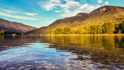 Beautiful Landscape of Endine lake (Italy)