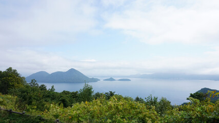 The view of Lake Toya in Hokkaido