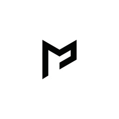 M logo MP vector icon illustrations