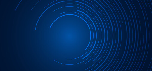Abstract technology futuristic concept blue circular lines banner design connection