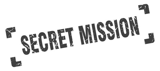 secret mission stamp. square grunge sign isolated on white background