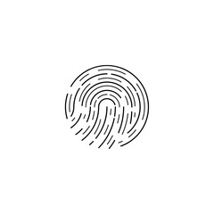 Fingerprint Icons. Identification and security. Vector illustration isolated on white background