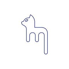 Fototapeta premium cat logo M cat vector icon illustrations