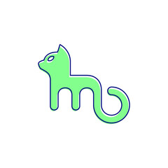 cat logo M cat vector icon illustrations
