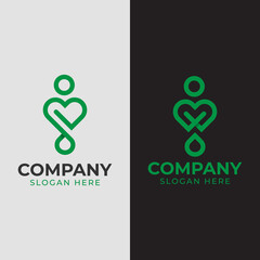 woman beauty care line art logo two version