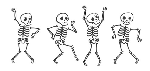 Funny skeleton. Halloween cartoon vector illustration
