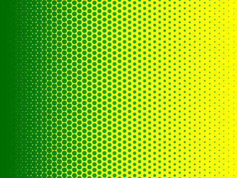 A yellow and green halftone dots texture. Ideal for use as a background image or to add graphic texture to your designs.