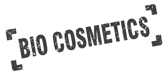bio cosmetics stamp. square grunge sign isolated on white background