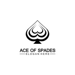 Ace of Spades icon logo design. Flat related icon for web and mobile applications. It can be used as - logo, pictogram, icon, infographic element. Illustration.