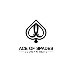 Ace of Spades icon logo design. Flat related icon for web and mobile applications. It can be used as - logo, pictogram, icon, infographic element. Illustration.