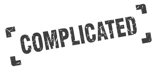 complicated stamp. square grunge sign isolated on white background