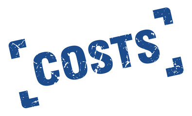 costs stamp. square grunge sign isolated on white background