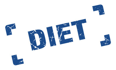 diet stamp. square grunge sign isolated on white background