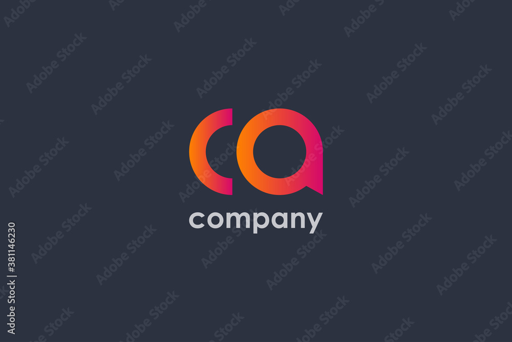 Poster initial letter c and a logo. modern gradient shape isolated on black background. usable for business