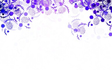 Light Purple vector abstract backdrop with flowers, roses.