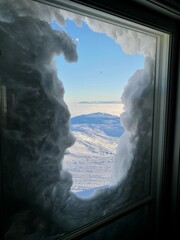 Skiing under a blue sky in the beautiful ski resort of Åre (Aare) Sweden