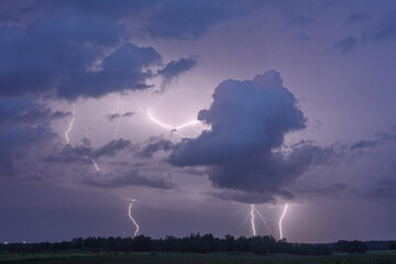 lightning in the field