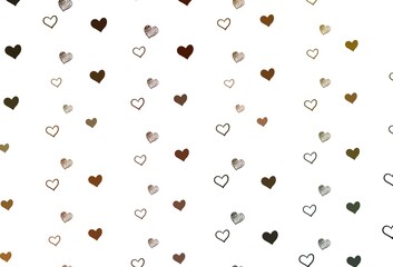 Light Green, Yellow vector background with hearts.