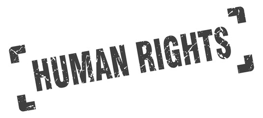 human rights stamp. square grunge sign isolated on white background