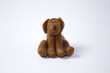 Dog sitting with white background