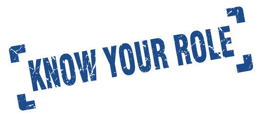 know your role stamp. square grunge sign isolated on white background