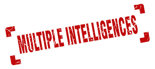 multiple intelligences stamp. square grunge sign isolated on white background
