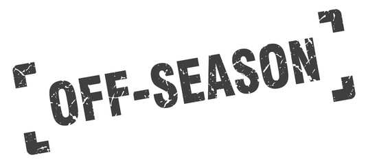 off-season stamp. square grunge sign isolated on white background
