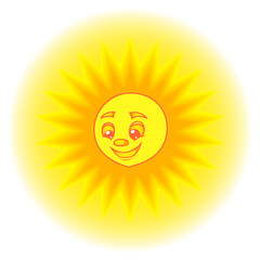 fun smiling sun looks down