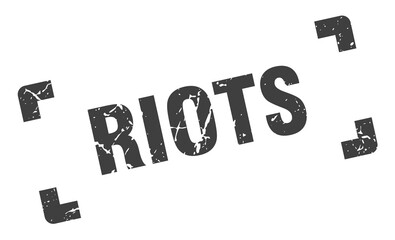 riots stamp. square grunge sign isolated on white background