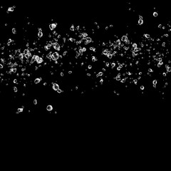 Clear Water Bubbles on Black Background