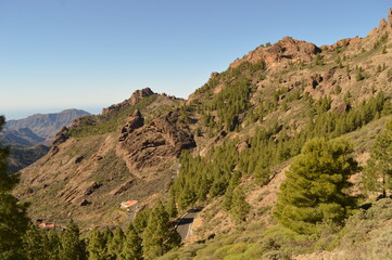 The beatiful coastline and mountains on Gran Canaria in Spain