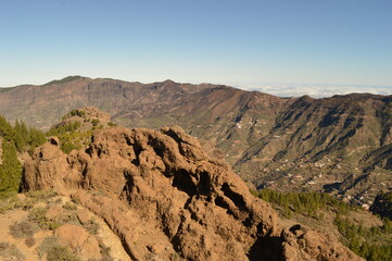 The beatiful coastline and mountains on Gran Canaria in Spain