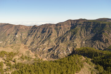 The beatiful coastline and mountains on Gran Canaria in Spain
