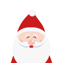 Christmas santa claus cute smile cartoon vector isolated white background