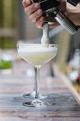 Preparation of a classic cocktail margarita