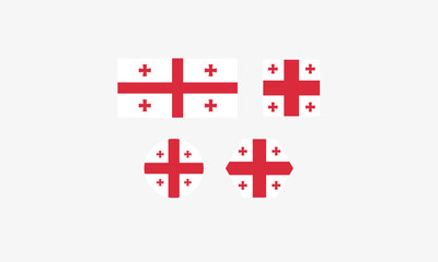 Georgia flag set shape symbol vector illustration