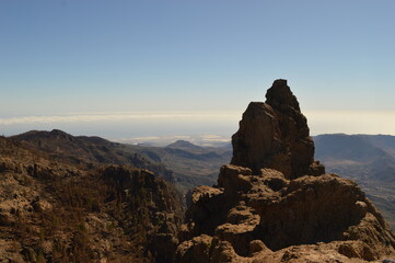 Fototapeta na wymiar The inland mountain range on the island of Gran Canaria in Spain