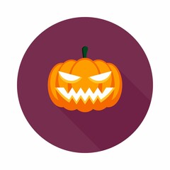 Halloween pumpkin, scary or spooky creepy pumpkins, Halloween holiday. Isolated icon.