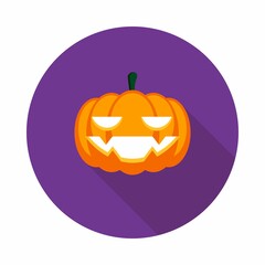 Halloween pumpkin, scary or spooky creepy pumpkins, Halloween holiday. Isolated icon.