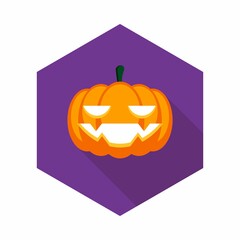 Halloween pumpkin, scary or spooky creepy pumpkins, Halloween holiday. Isolated icon.