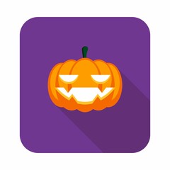 Halloween pumpkin, scary or spooky creepy pumpkins, Halloween holiday. Isolated icon.