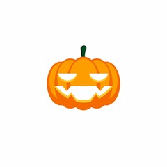 Halloween pumpkin, scary or spooky creepy pumpkins, Halloween holiday. White background. Isolated icon.
